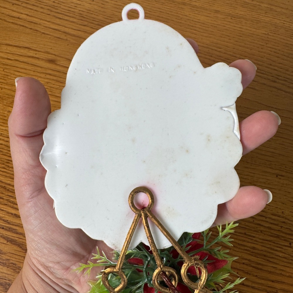 Vintage Santa Claus Bell Hanger Chain Christmas Decor Made in Hong Kong - Picture 3 of 8